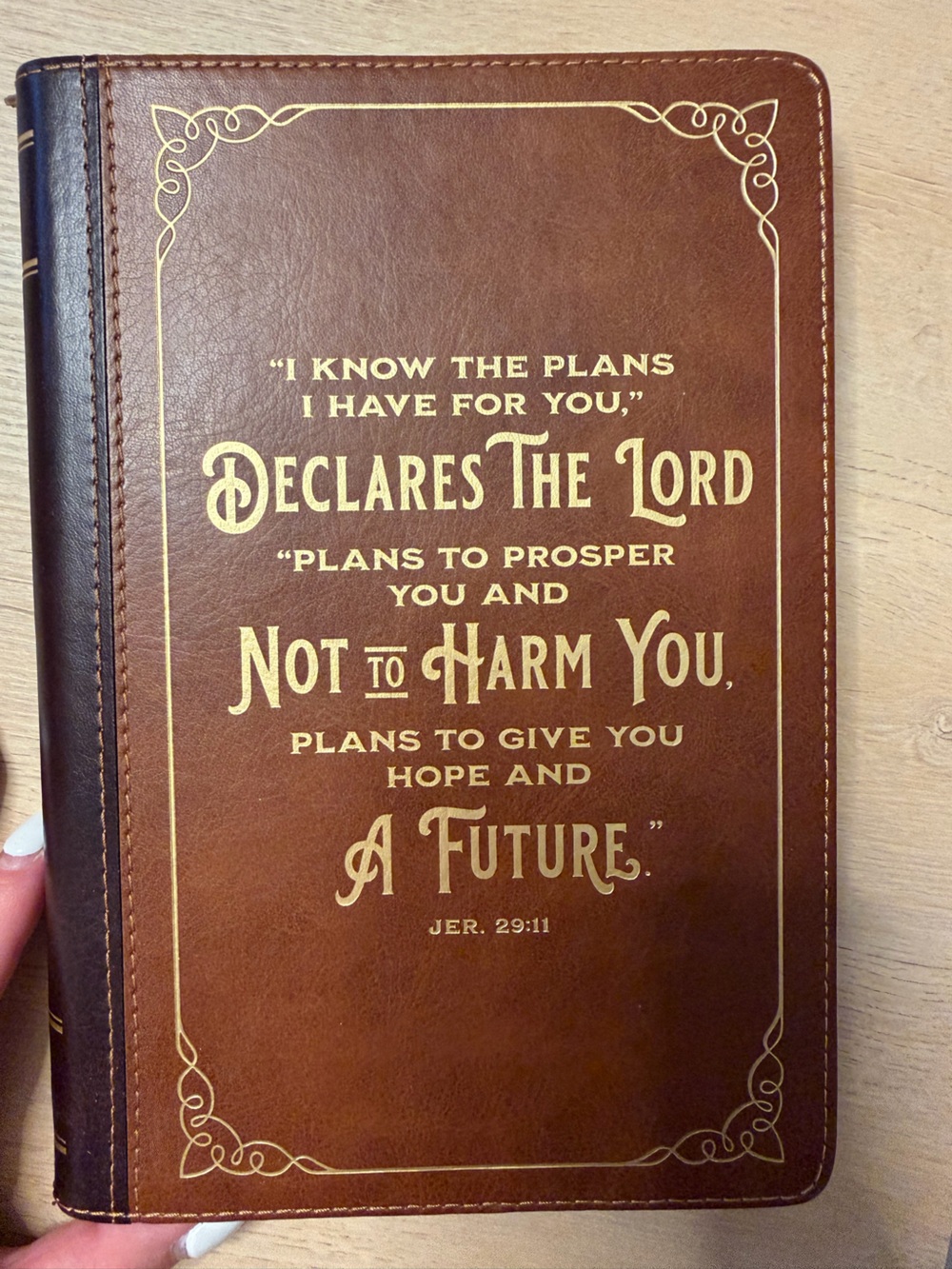 Brown Faux Leather Inspirational Journal- Unbranded